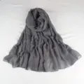 Women grey sequin long scarf shawl versatile breathable lightweight fashion headwear item. - Gray