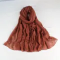Starlight sequin solid color women scarf long breathable hijab shawl fashion versatile drape - Caramel color