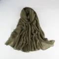 Women Olive Green Sequin Scarf Long Starry Sky Shawl Lightweight Breathable Fashion Head Wrap - Dark Green