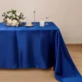 Tovaglia rettangolare in raso blu reale per banchetti di nozze festa e decorazione della tavola. - Blu