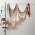 Brown ink painting modal rayon shawl ethnic scarf for women, soft drape design with fringe. - Ink Wash #5