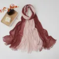 Gradient color cotton women scarf long tassel fashion casual shawl elegant design accessory - Gradient #15