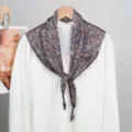 Elegant vintage patterned silk scarf for women, perfect for spring and autumn daily wear. - Purple Royal Floral