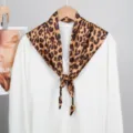 Leopard print silk scarf women elegant fashion neckerchief stylish vintage spring accessory - Leopard Print