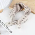 Cotton linen polka dot small square scarf women spring summer breathable neckerchief chic - Beige