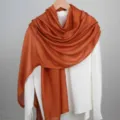 Solid color long scarf for women, casual retro drape shawl, versatile elegant accessory. - 180cm / Orange