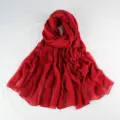 Red sequin scarf long shawl breathable soft women fashion headscarf cape wrap accessory elegant - Jujube Red