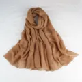 Women fashion simple sequin scarf long shawl breathable soft headscarf hijab wrap - Red-Camel