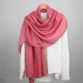 Solid color long pink scarf elegant casual shawl draped over white blouse for women spring new - Pink No. 26