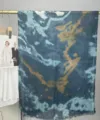 Boho watercolor marble print modal cotton scarf, soft lightweight fashion shawl drape. - 3#