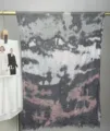 Exquisite modal cotton printed scarf showcasing a bohemian watercolor marble pattern detail. - 4#
