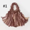 Damen Viskose Farbverlauf gestreift plissierter langer Schal retro vielseitiges Tuch neu - Muster #1