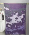 Modal cotton printed scarf with bohemian watercolor marble design, purple tie dye fashion. - 10#
