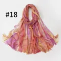 Gradient crinkle scarf detail, soft rayon material, colorful striped shawl texture - 18#