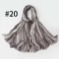 Gradient Plissee Damenschal Retro langer Schal leichtes vielseitiges Hijab Zubehoer - 20#