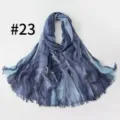 Verlauf gestreifter Viskoseschal, Retro Damen langer plissierter Schal für Alltag Mode. - 23# Gelb