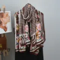 Women vintage houndstooth floral print scarf lightweight elegant breathable shawl wrap for daily. - 2025 New Arrival 3