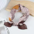 Floral patchwork small square scarf for women, breathable cotton linen neckerchief for spring. - Paisley 5