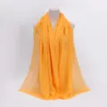 Solid color crinkle cotton linen scarf fringe head wrap bright orange lightweight shawl - 7 / 90*180(+-5)cm