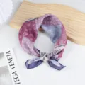 Cotton linen polka dot small square scarf women spring summer breathable neckerchief bandana - Paisley 4