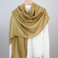 Solid color cotton linen scarf mustard yellow long shawl spring fashion women accessory - No. 11 Turmeric