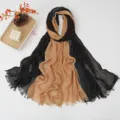 Langer Viskose Schal mit Farbverlauf für Damen, modisches Fransentuch und eleganter Kopftuch. - Farbverlauf #5