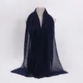 Solid color cotton linen scarf crinkled gauze shawl with frayed edges for daily wear - 12 / 90*180(+-5)cm