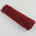Red crinkled cotton linen scarf with pearl beaded details and frayed edges SKU variant. - Beaded Style / Dark Burgundy