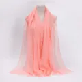 Pink crinkled cotton linen scarf with frayed edges, lightweight solid color shawl wrap for women. - 17 / 90*180(+-5)cm