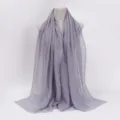Solid color cotton linen crinkle scarf with raw edges, elegant grey fashion shawl wrap. - 20 / 90*180(+-5)cm