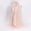 Solid color cotton linen crinkle scarf with fringe, casual lightweight shawl for women. - 30 / 90*180(+-5)cm