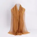 Solid color cotton linen crinkled scarf, casual frayed edge lightweight shawl variant. - 39 / 90*180(+-5)cm