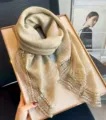 Korean style solid color lace square scarf, thin spring neckerchief and versatile stylish shawl. - Khaki