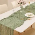 Chemin de table en mousseline vert sauge gaze transparente boho mariage fete table deco - Vert Matcha (No. 77)