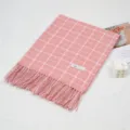 Pink plaid tassel scarf for women winter warm thick soft cozy vintage fashion grid scarf - Style 6 / 68-190cm