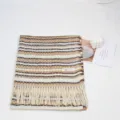 Cozy plaid cashmere scarf for women winter warm retro fringe knitted neck warmer - Style 7 / 68-190cm