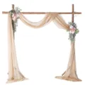 Wedding Arch Draping Fabric Chiffon Tulle with Floral Decor for Ceremony Reception Backdrop - No. 80 Deep Champagne