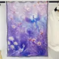 Elegant Chinese style long silk scarf with stunning phoenix and floral print for women. - 70-180cm / Style 8