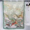 Elegant Chinese style long silk scarf featuring graceful running deer pattern, versatile and chic. - 70-180cm / Style 9