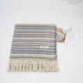 Cozy winter plaid fringe scarf for women, thick warm retro knitted neck wrap for cold weather. - Style 10 / 68-190cm