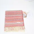 Soft plaid scarf, pink and grey checkered winter warm thick knit scarf for women variant - Style 11 / 68-190cm