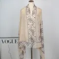 Chinese style buckle ethnic shawl, vintage floral print cape, elegant sun protection outerwear. - Color 13