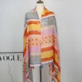 Colorful ethnic style women shawl with Chinese frog buttons and tassels, vintage sun protection. - Color 14