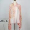 Chinese style ethnic print shawl with frog buttons and fringe for women summer sun protection - Color 16