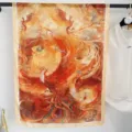 Elegant Chinese style phoenix print long silk scarf, gorgeous orange fashion women shawl. - 70-180cm / Style 15