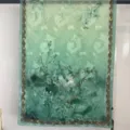 Elegant Chinese style green gradient lotus bamboo print imitation silk long scarf for women fashion. - 70-180cm / Style 19