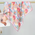 Foulard carré à imprimé floral, style peinture à l'huile élégant. Tissu doux, accessoire polyvalent. - Motif 8