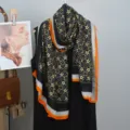 Floral printed lightweight sun protection scarf stylish black shawl for summer beach travel. - 2025 New Style 11
