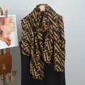 Fashion black gold monogram patterned women scarf luxury style elegant shawl and wrap. - 2025 New Style 14