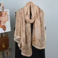 Lightweight cotton linen scarf for women, elegant paisley print shawl for summer beach travel. - 2025 New Style 18